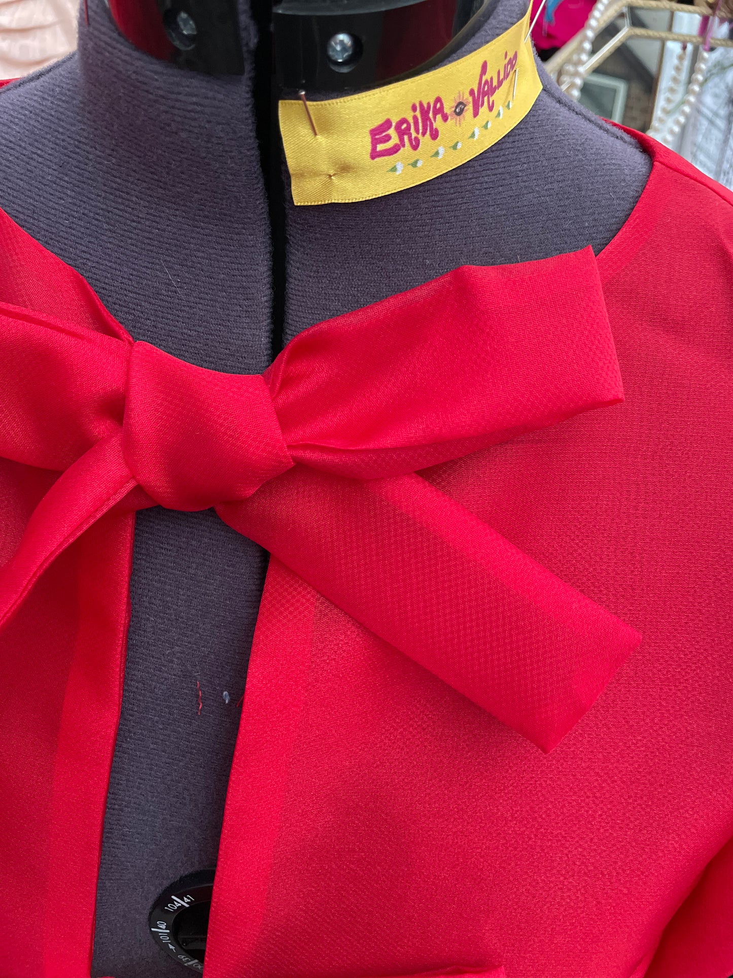 Malambing in Red 2 bow front Filipiniana Top