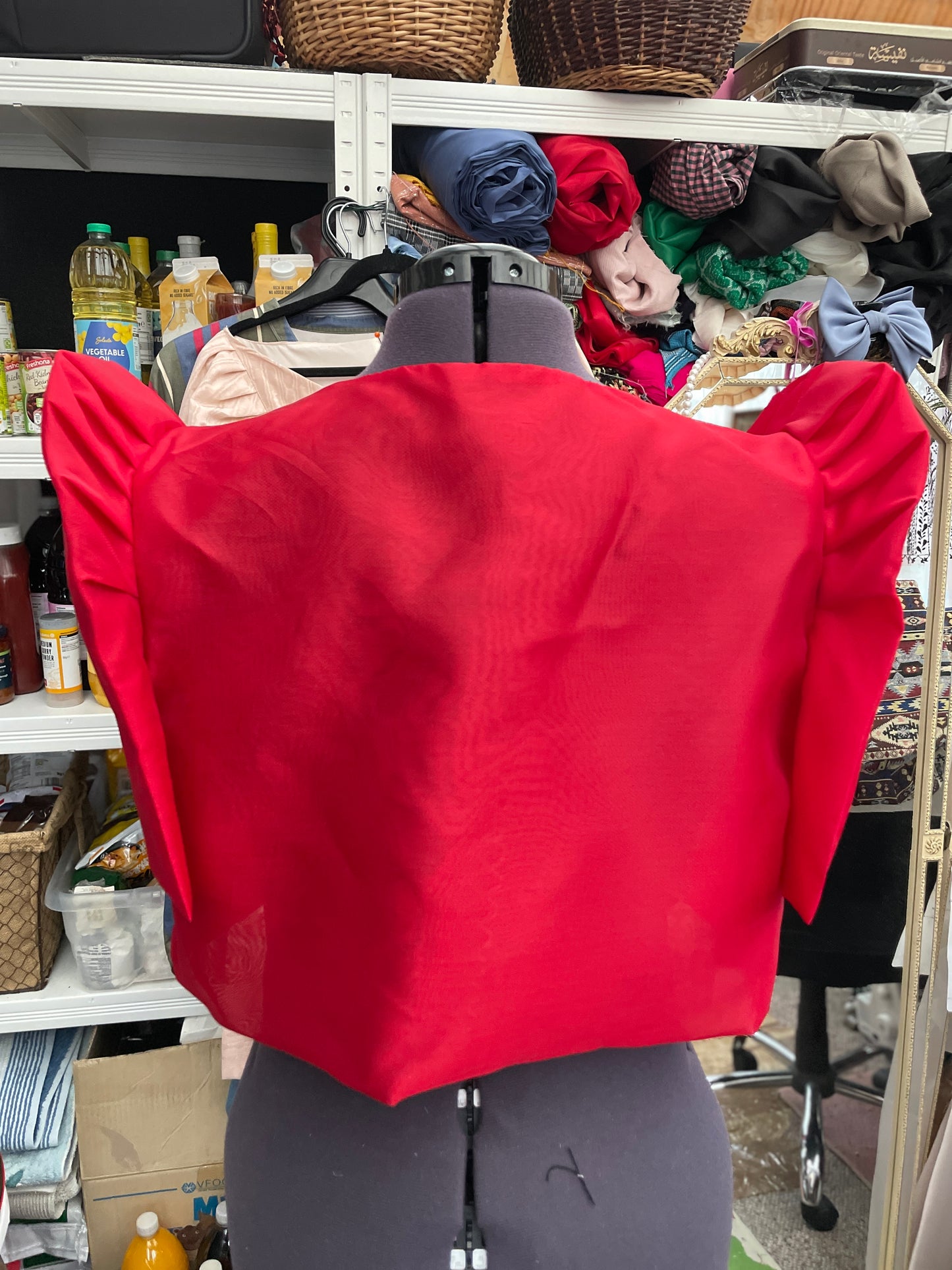 Malambing in Red 2 bow front Filipiniana Top