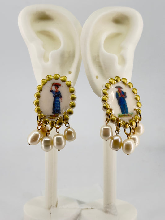 Tindera at Sabungero Pearl Dangle Studs