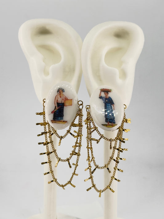Mga Ale na may bagahe Chandelier Fringe Studs