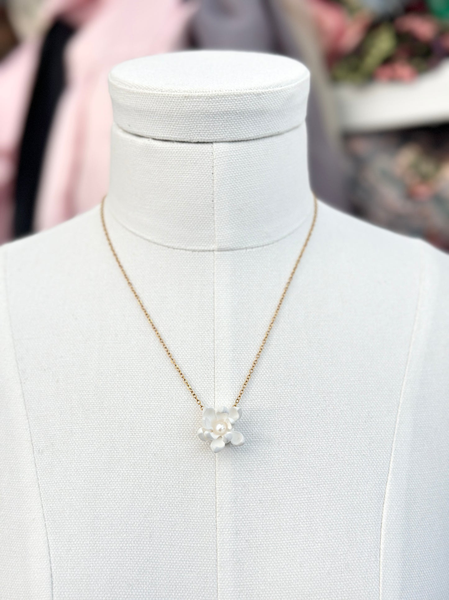 Dainty Sampaguita Pearl Necklace with Freshwater Pearl Centre