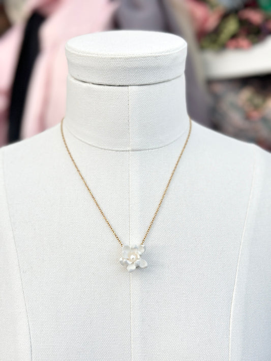 Dainty Sampaguita Pearl Necklace with Freshwater Pearl Centre