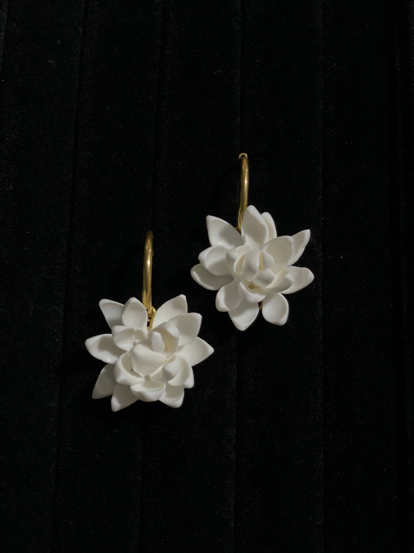 Gold Hoop Classic Sampaguita Dangling Earrings