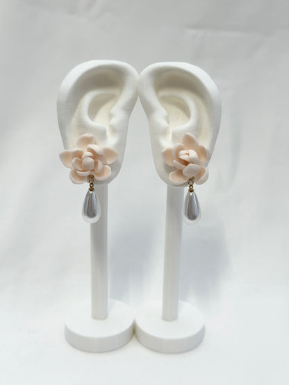 Sampaguita Faux Tear Drop Pearl Dangle Earrings