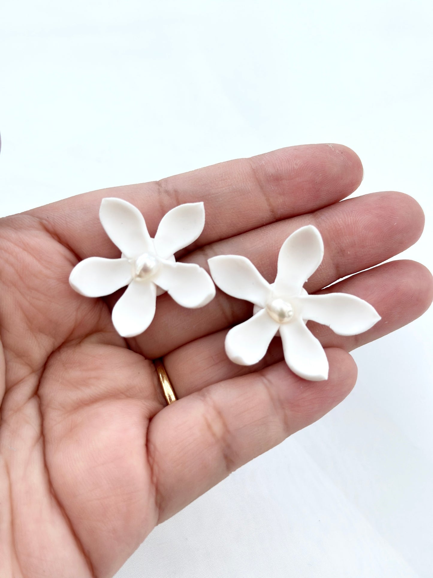 Sampaguita Studs with Upcycled Pearls