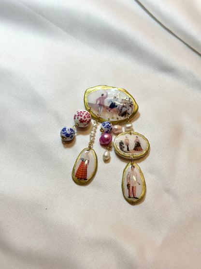 Nagkakilala, Nag-ligawan, Kinasal (they met, they courted, they got married) Brooch