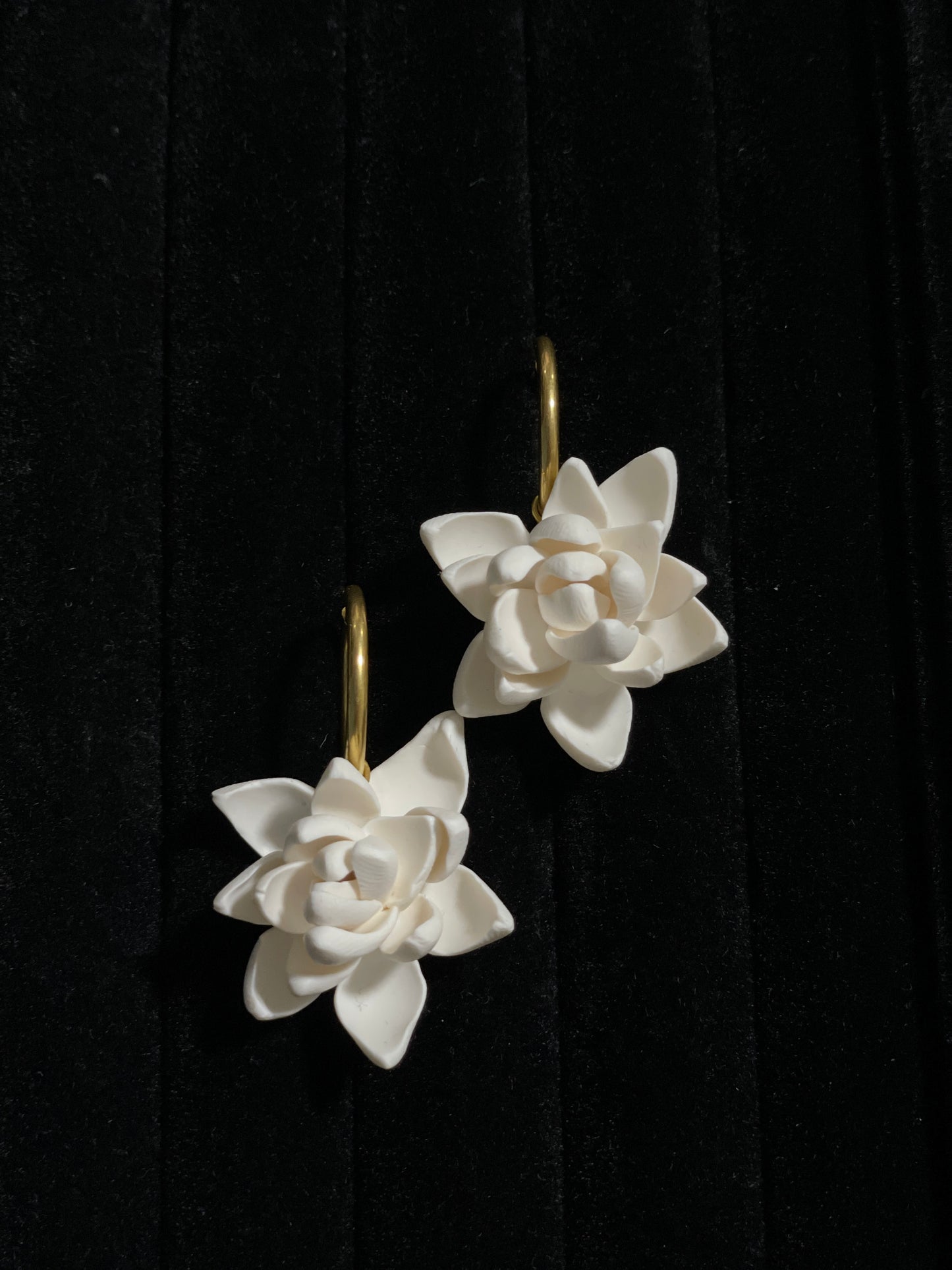 Gold Hoop Classic Sampaguita Dangling Earrings