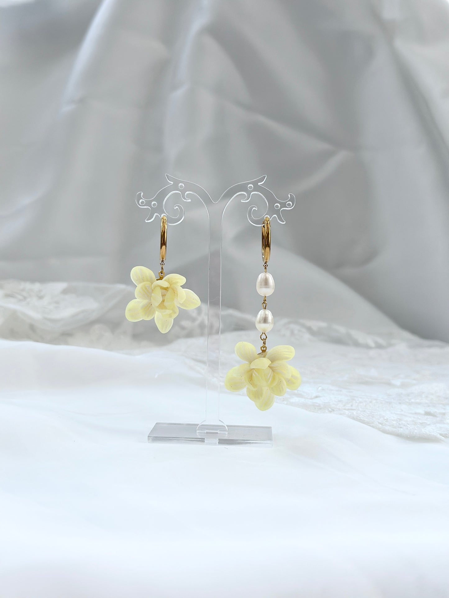 Mismatched Sampaguita Drops in Baby Yellow