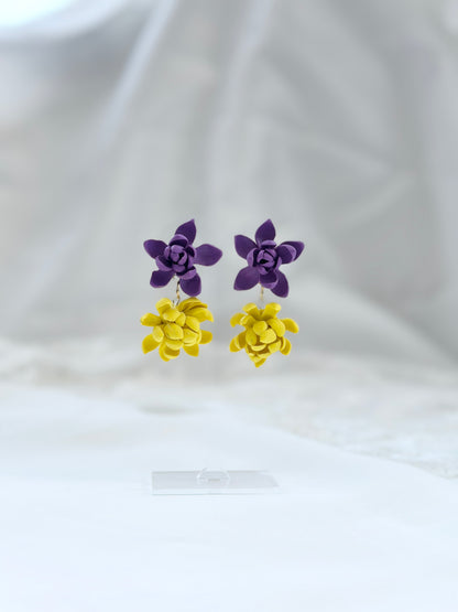 Ube Cheese Floral Earrings