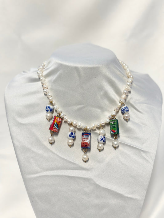De Lata Trio Pearl Choker Necklace
