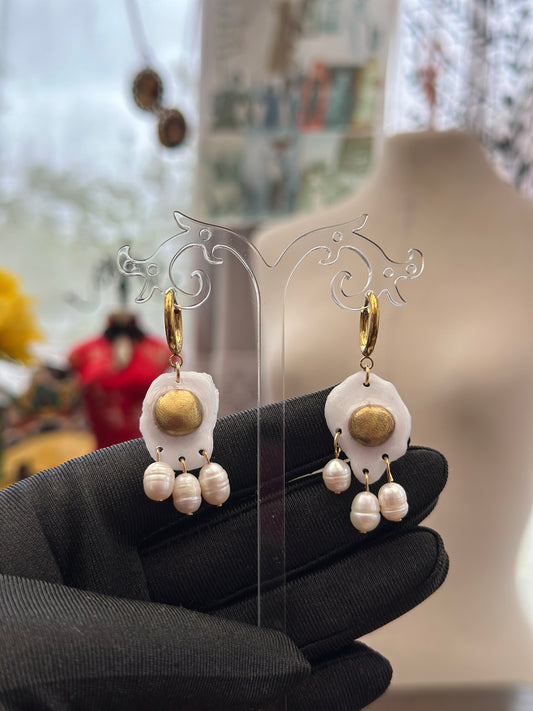 Itlog & Rice Hoop Earrings