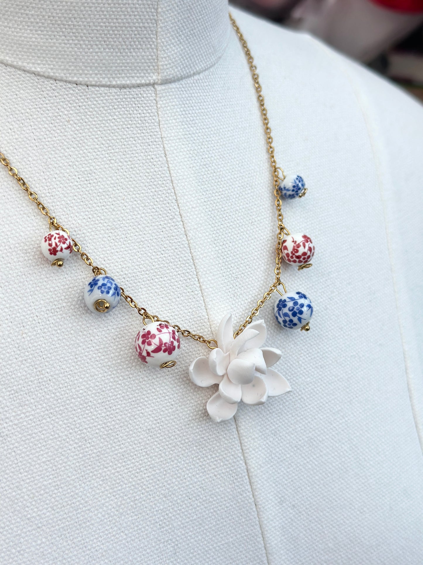 Sampaguita with Porcelain Beads