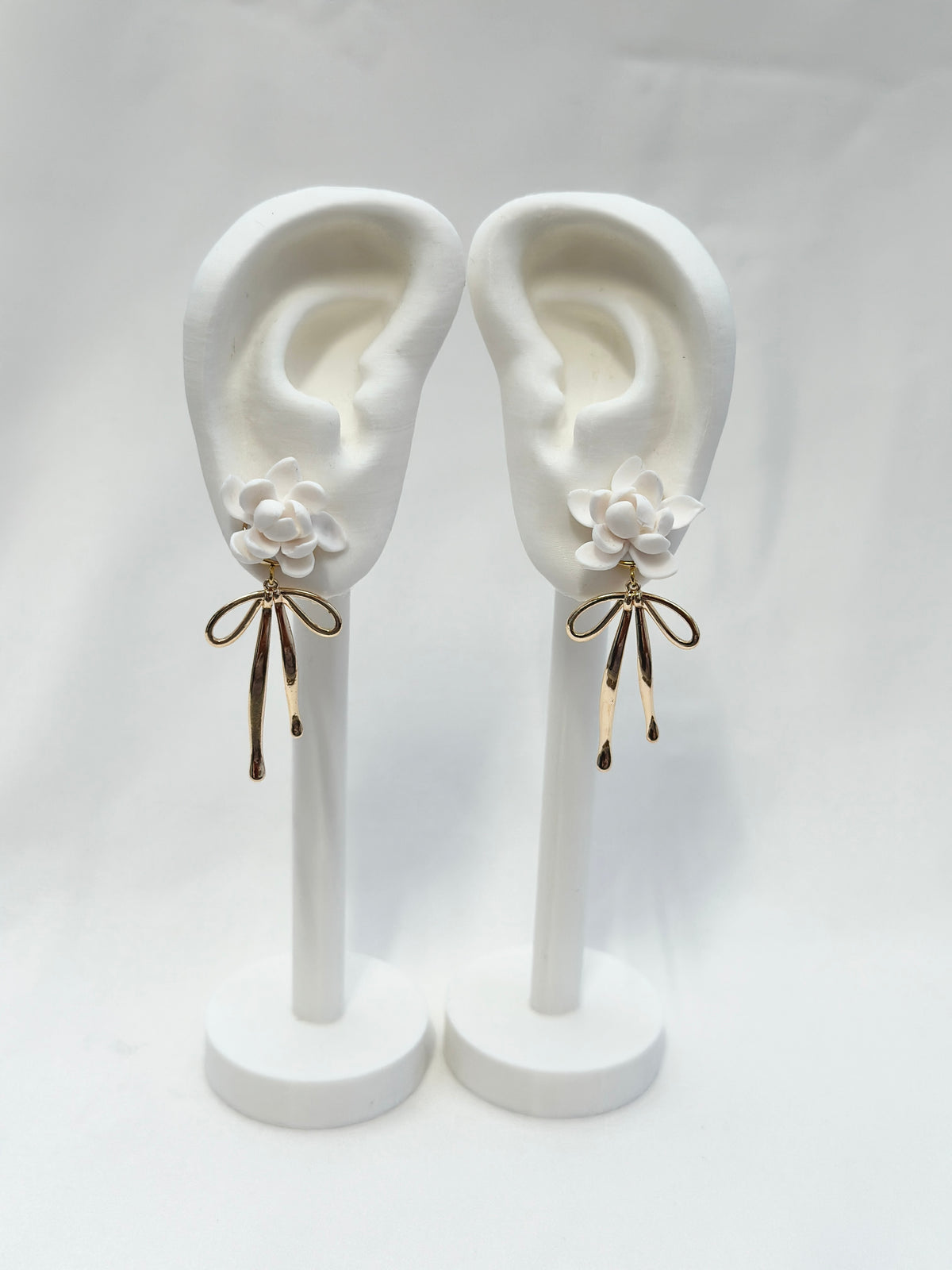 Sampaguita Bow Drop Stud
