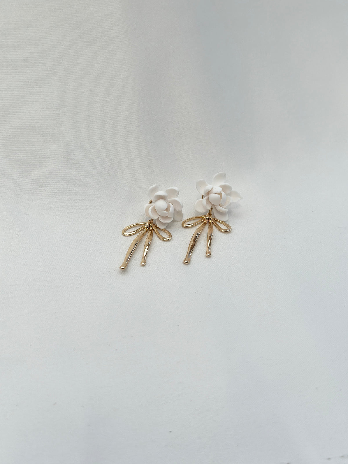 Sampaguita Bow Drop Stud