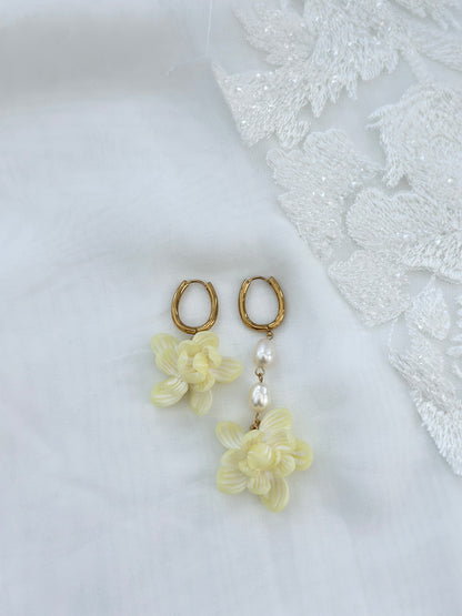 Mismatched Sampaguita Drops in Baby Yellow