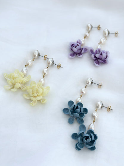 Pearls and Sampaguita Drop Earrings