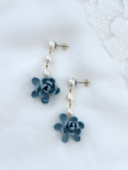 Pearls and Sampaguita Drop Earrings