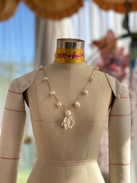 Sampaguita and Pearls Choker Necklace