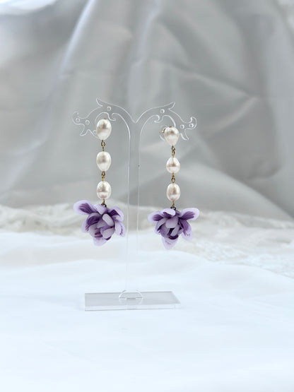 Pearls and Sampaguita Drop Earrings