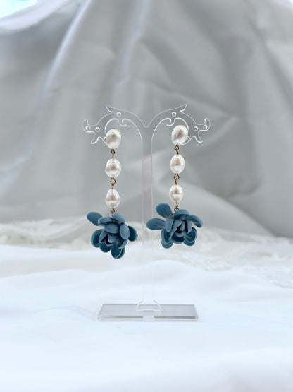 Pearls and Sampaguita Drop Earrings