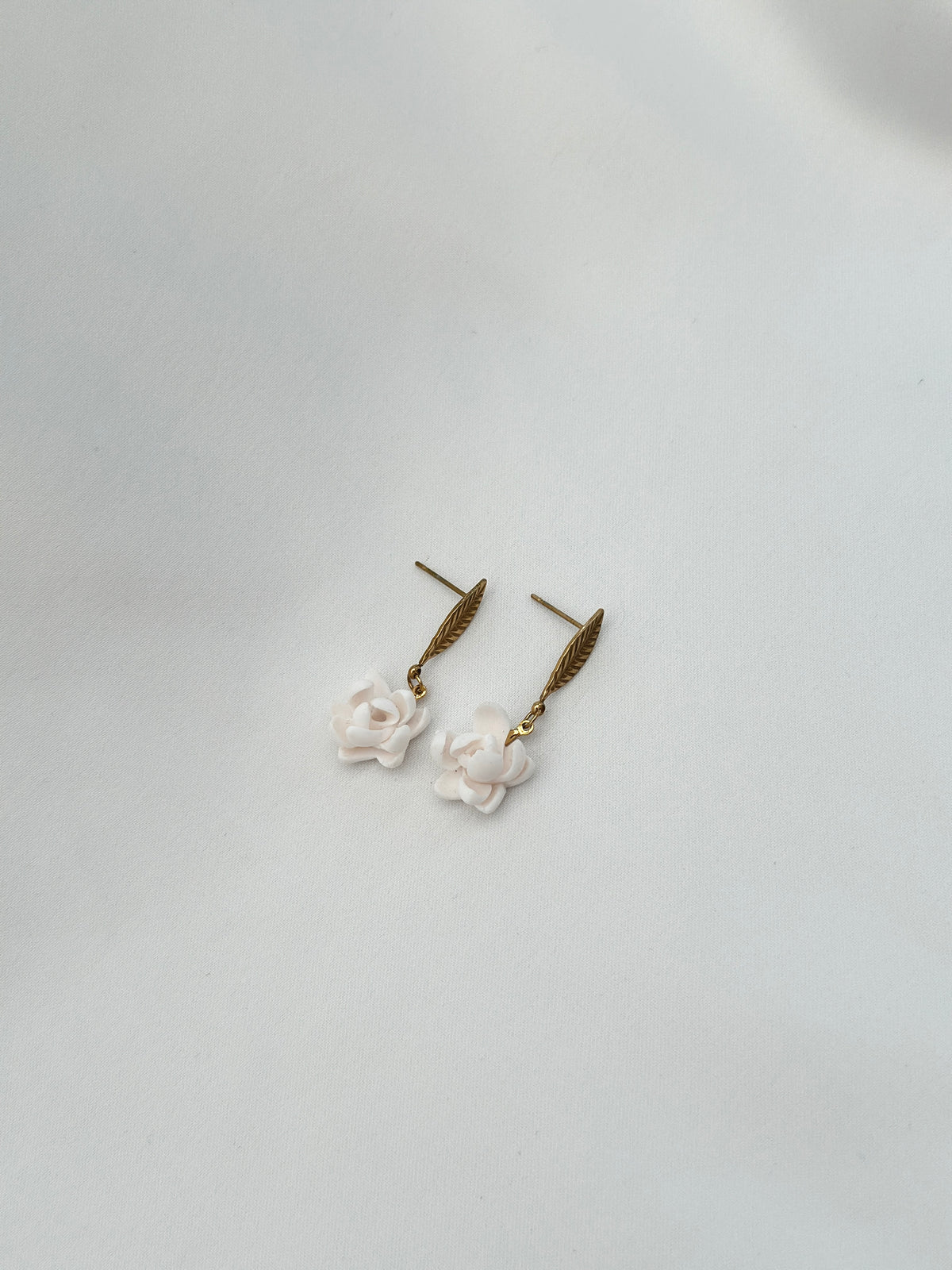 Sampaguita Single Leaf Drop Stud