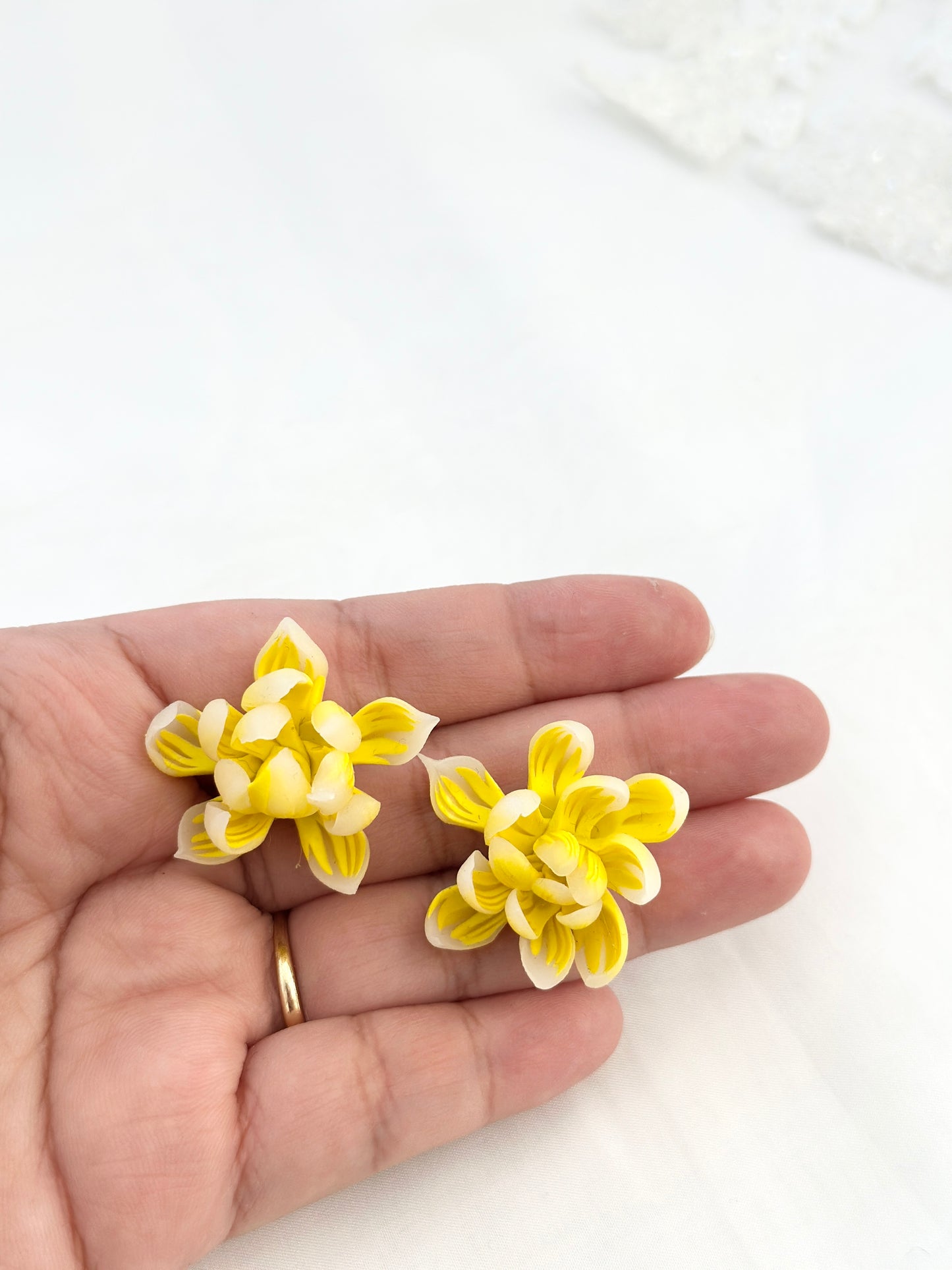 Yellow Sampaguita Studs