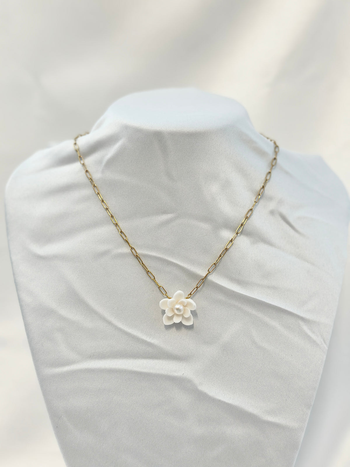 Sampaguita Paper Clip Chain Necklace