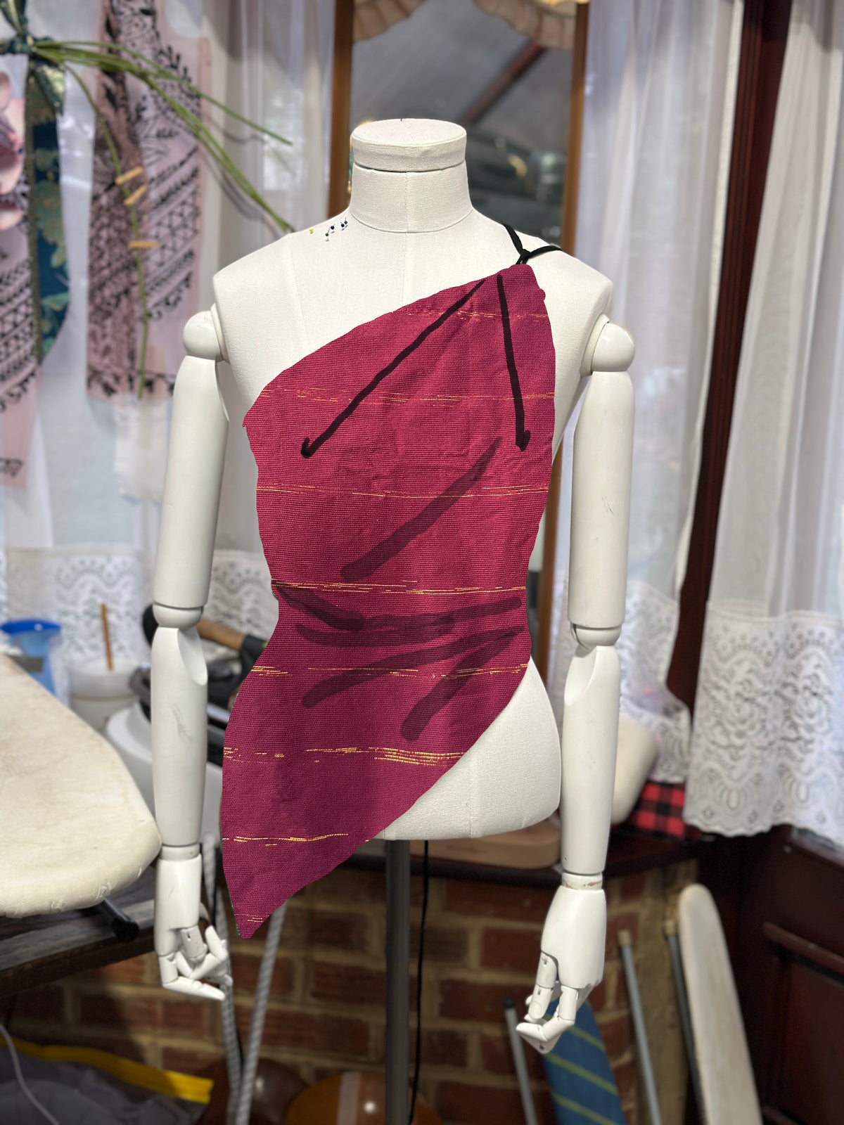 Asymmetrical Pleated Top
