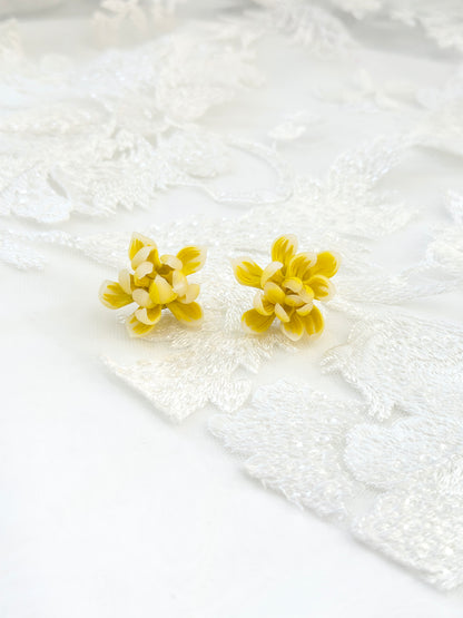 Yellow Sampaguita Studs