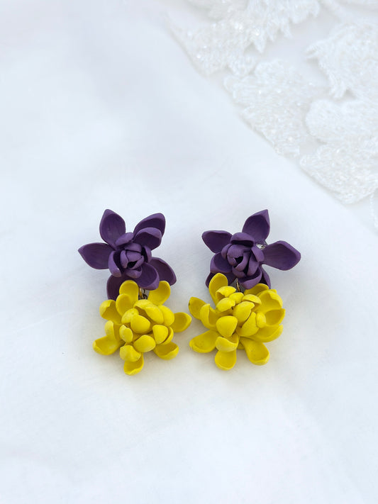 Ube Cheese Floral Earrings