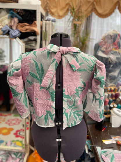 Kagalang-galang in Rosas Tie Back Camisa Filipiniana Top