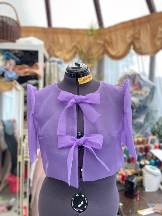 Malambing in Ube 2 bow front Filipiniana Top