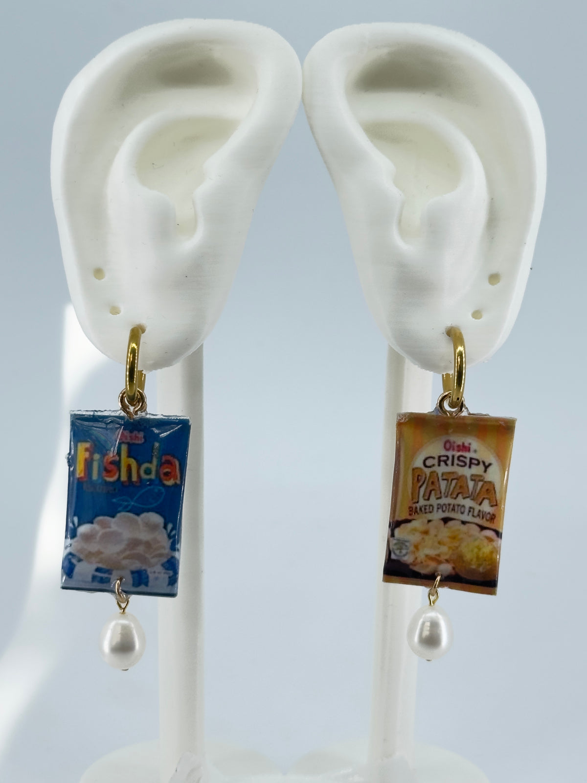 Fishda Patata Pearl Drop Hoop Earrings