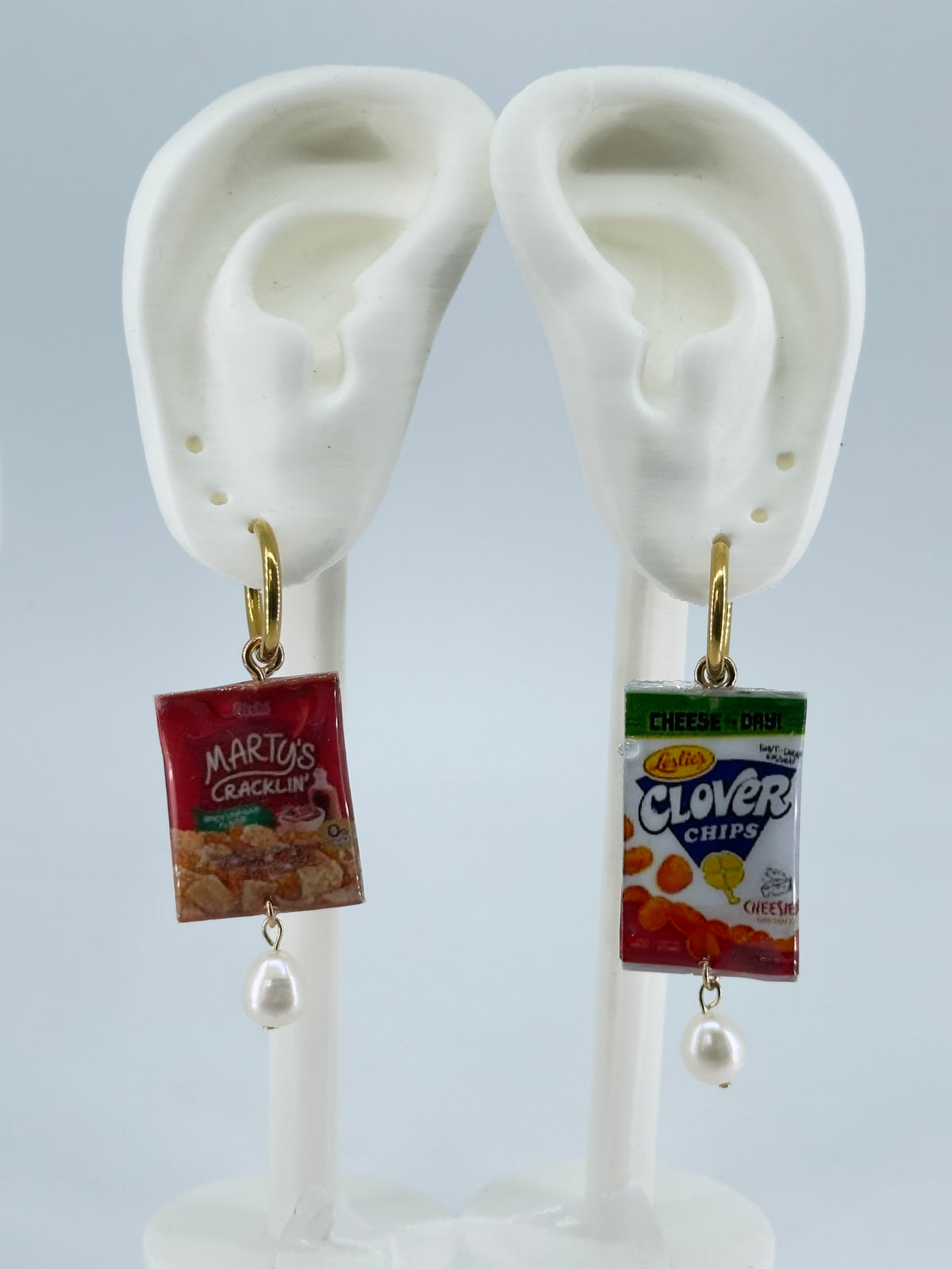 Martys Clover Pearl Hoop Earrings