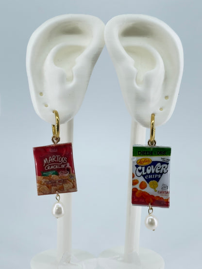 Martys Clover Pearl Hoop Earrings