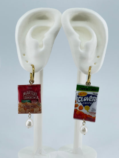 Martys Clover Pearl Hoop Earrings