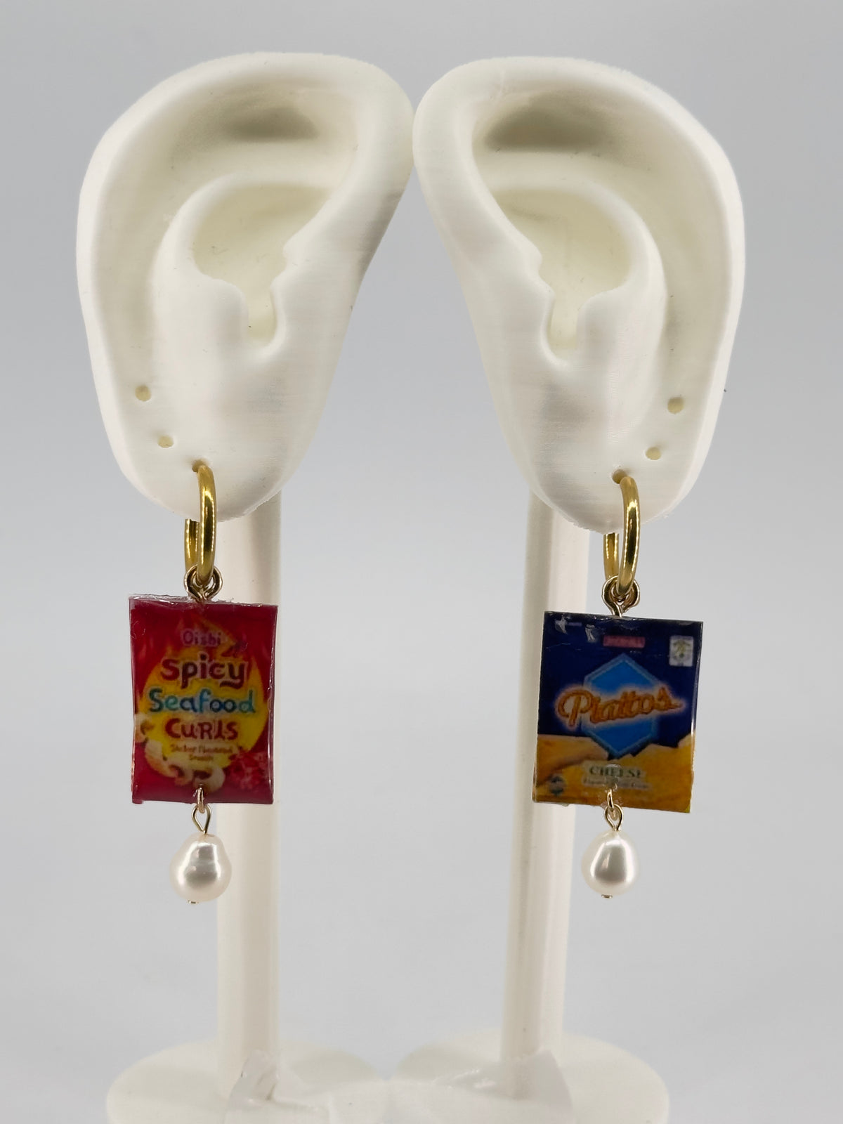 Spicy Piattos Pearl Drop Hoops