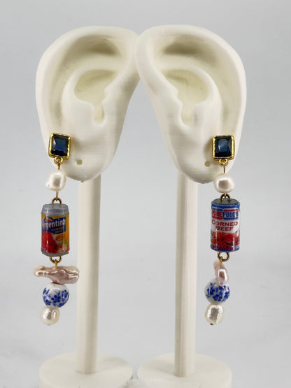 Corned Beef Dangling Earrings