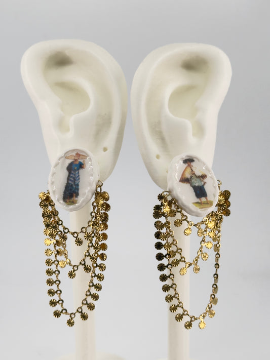 Salakot(Hat) Chandelier Earrings