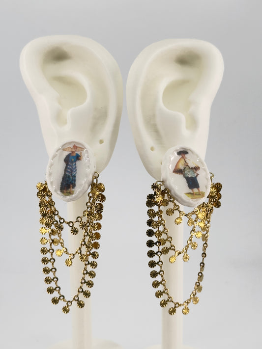 Salakot(Hat) Chandelier Earrings