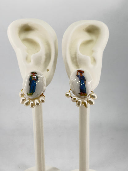 Sabungero at Tindera 5 Pearl Stud Earrings