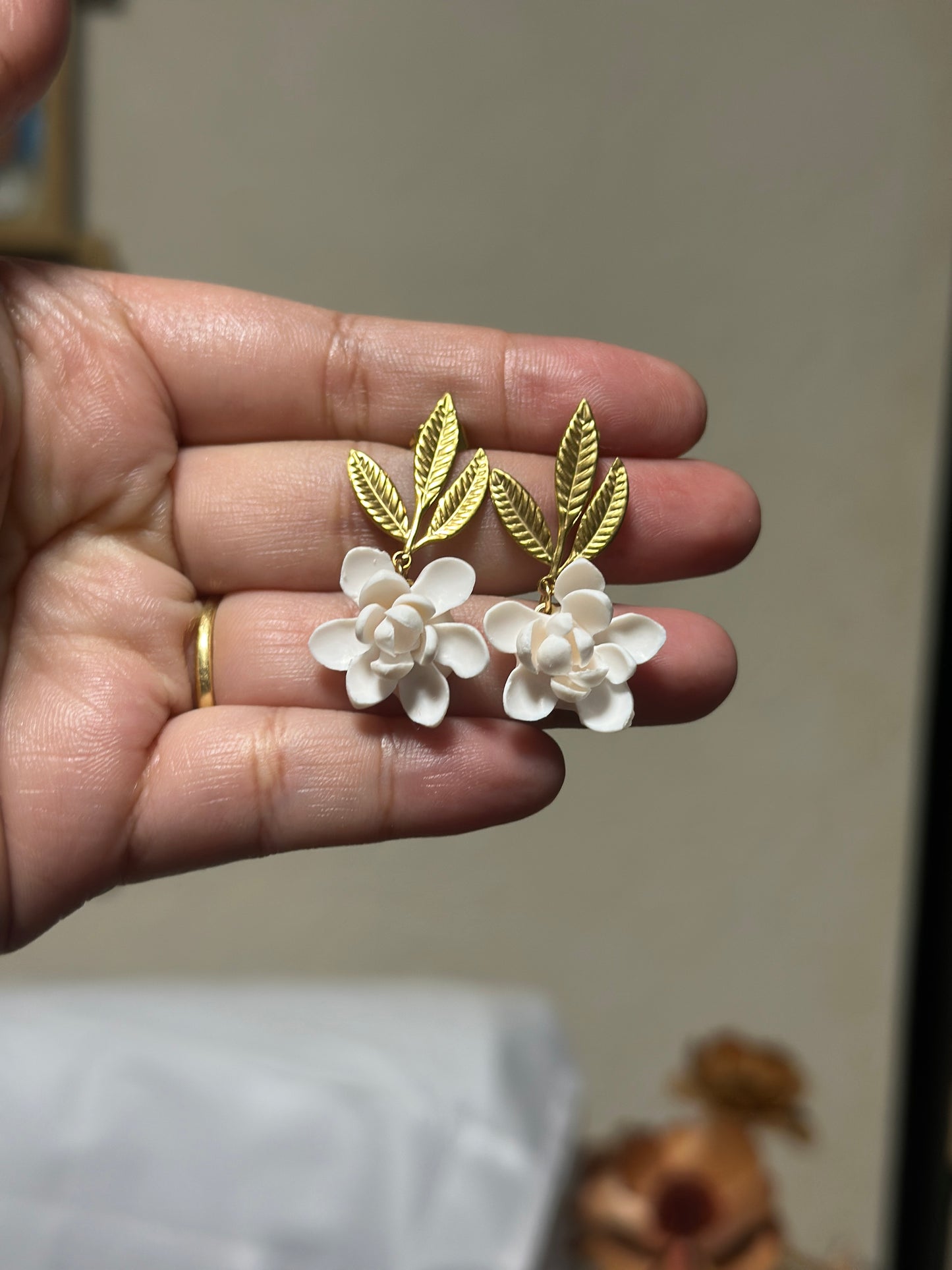 Sampaguita Leaf Drop Studs