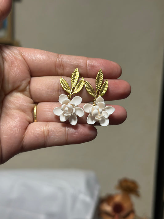 Sampaguita Leaf Drop Studs