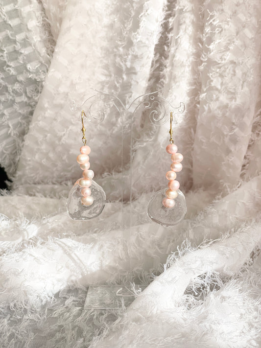 Dangling Pearls in Water Hook Earrings